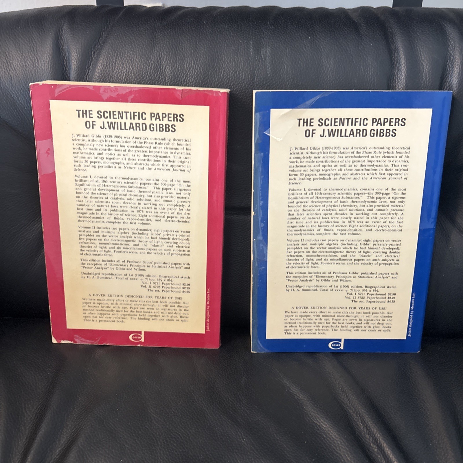 The Scientific Papers of J.Willard Gibbs, Volumes 1 and 2