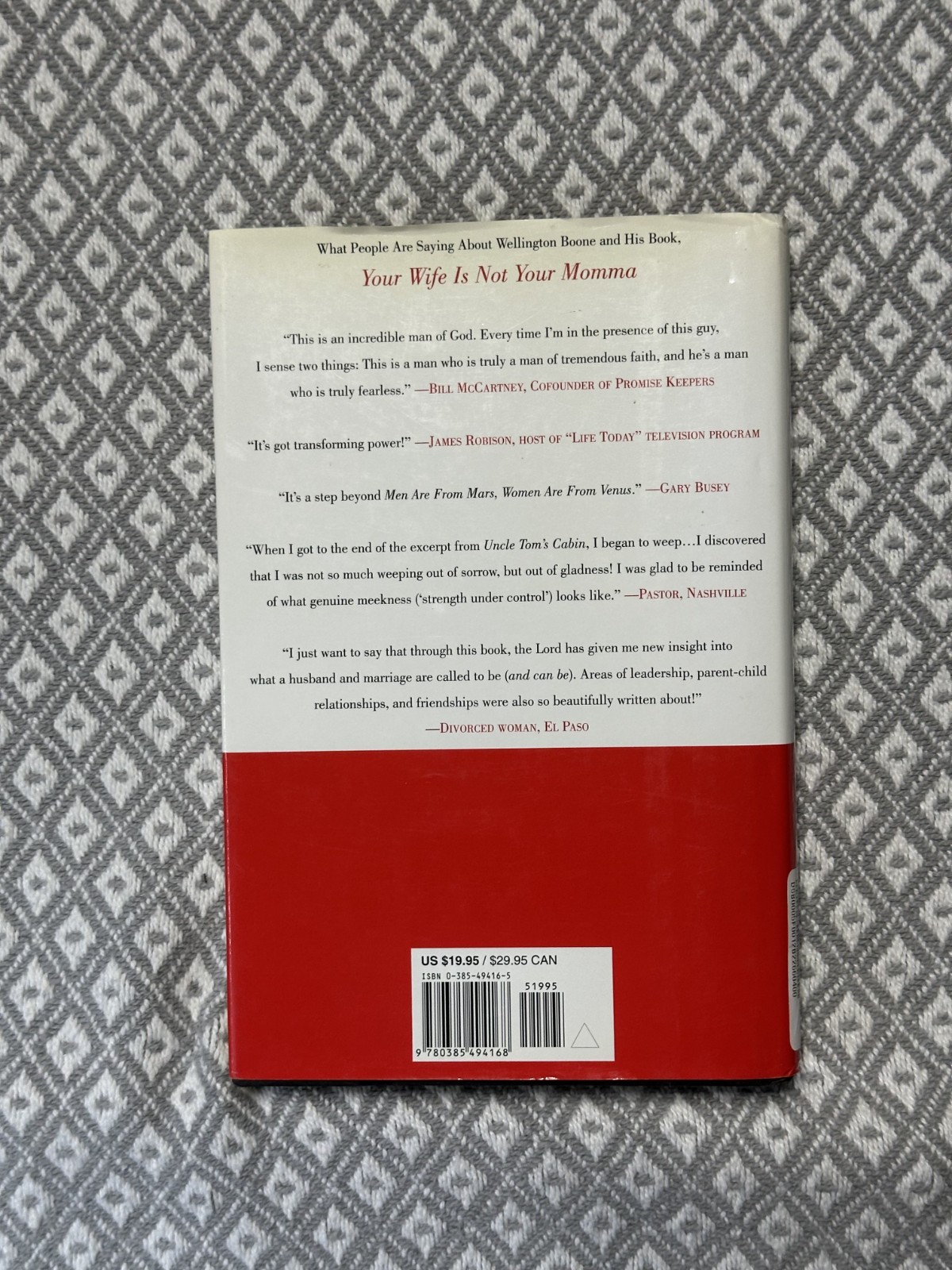Your Wife is not your Momma written and signed by Wellington Boone