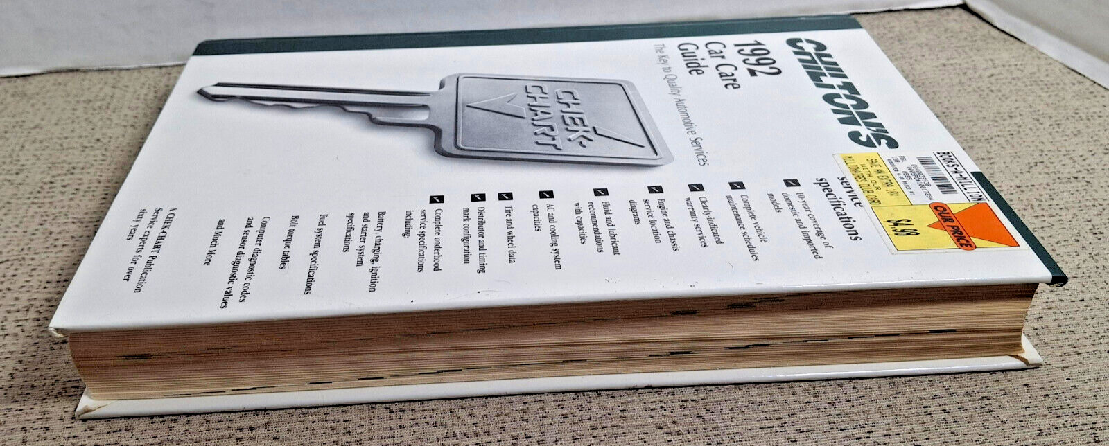 Hardback Chilton’s 1992 Car Care Guide,A Chek Chart Publication
