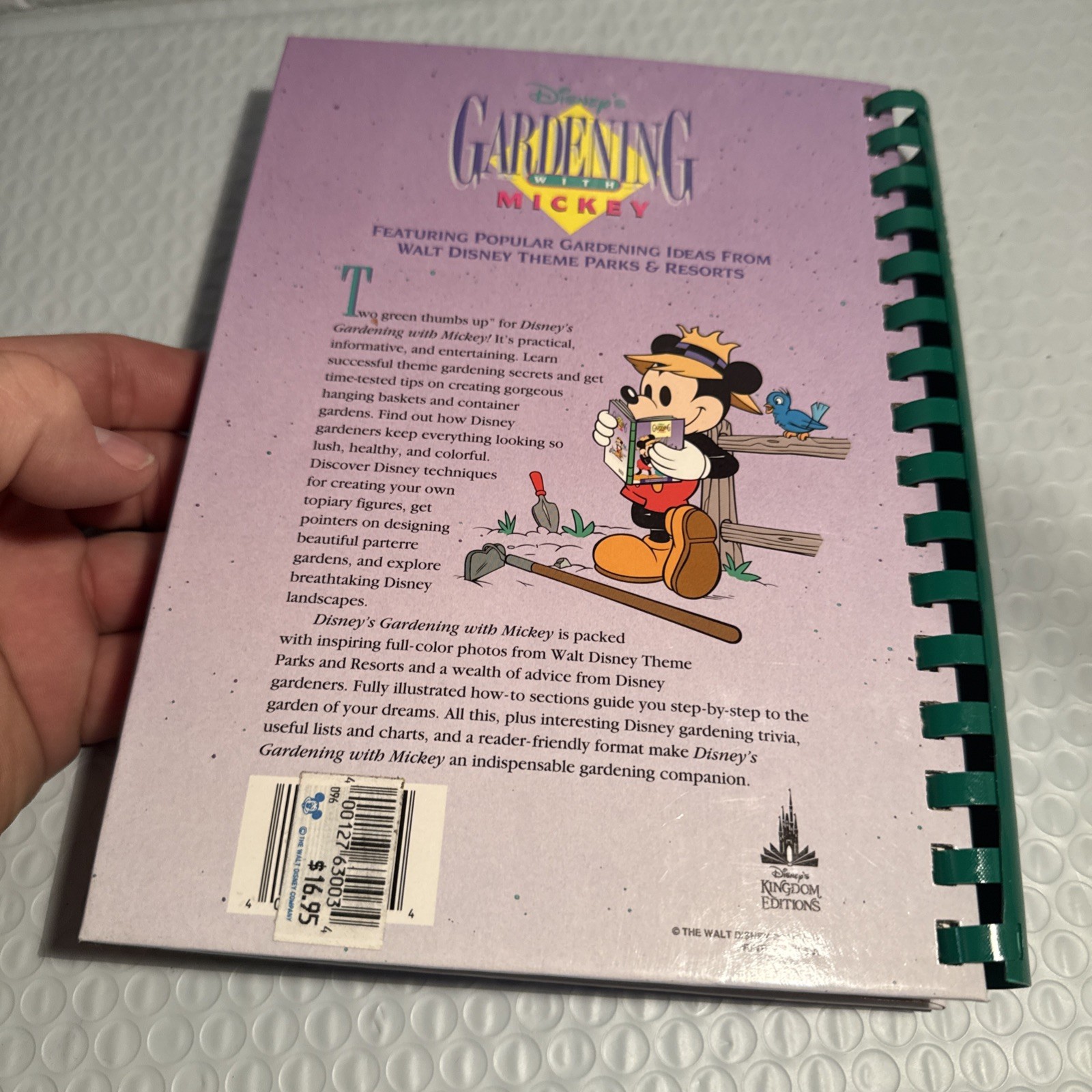 Disney’s Gardening with MICKEY Mouse 1st Edition Hardcover With Spiral Binding