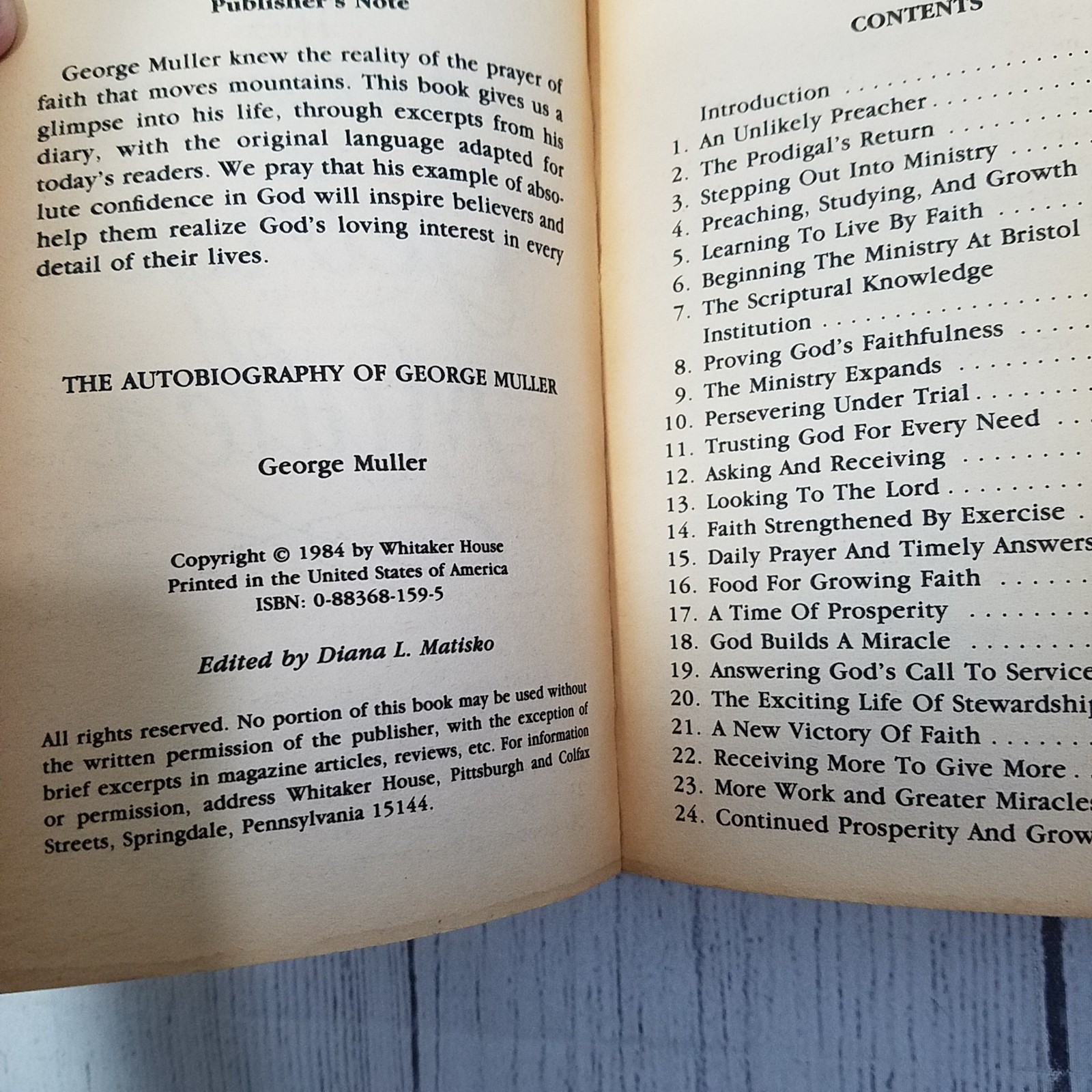 Autobiography Of George Muller Whitaker House 1984 Paperback