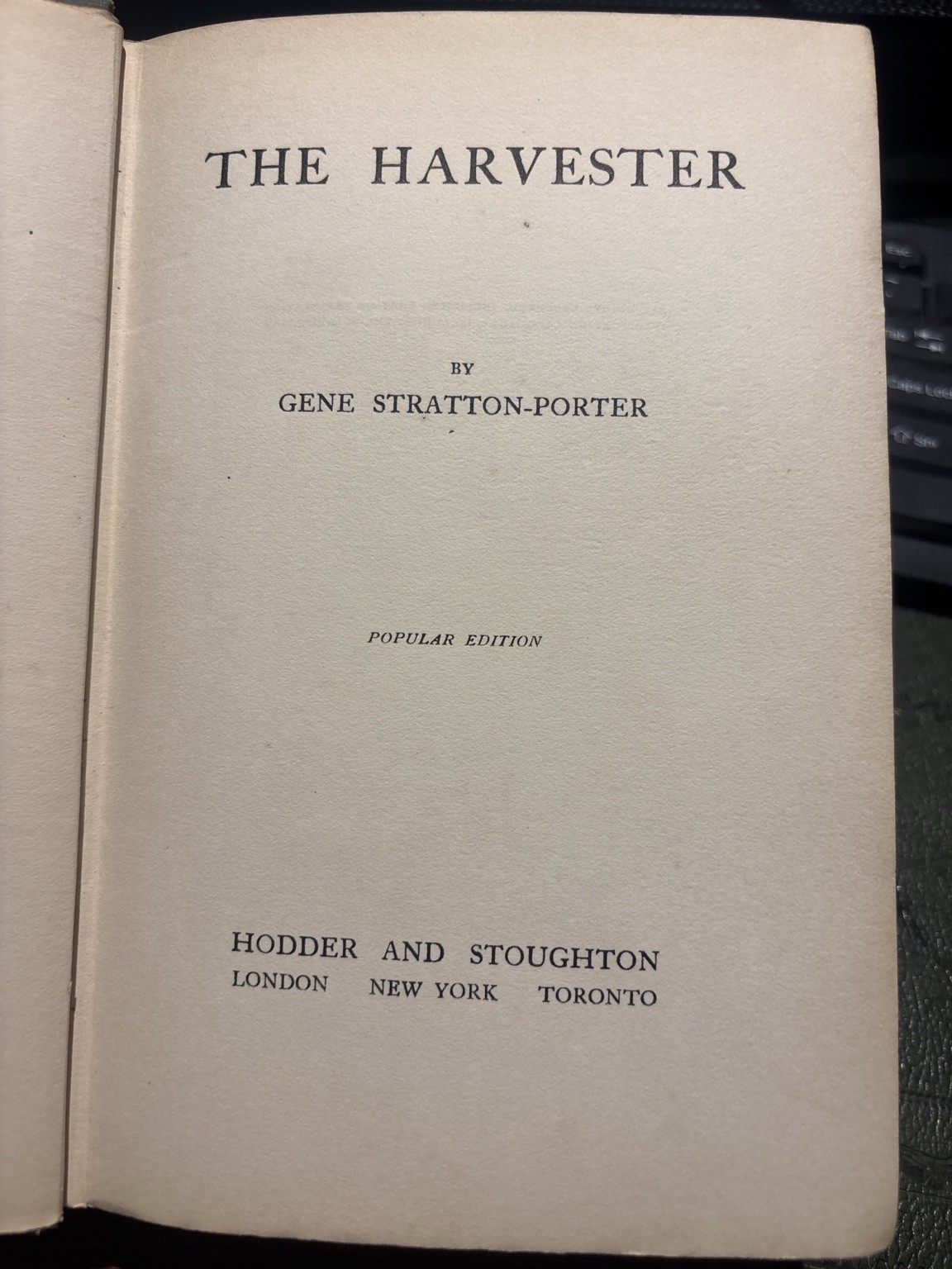 VINTAGE 1910s The Harvester by Gene Stratton-Porter (HodStou)