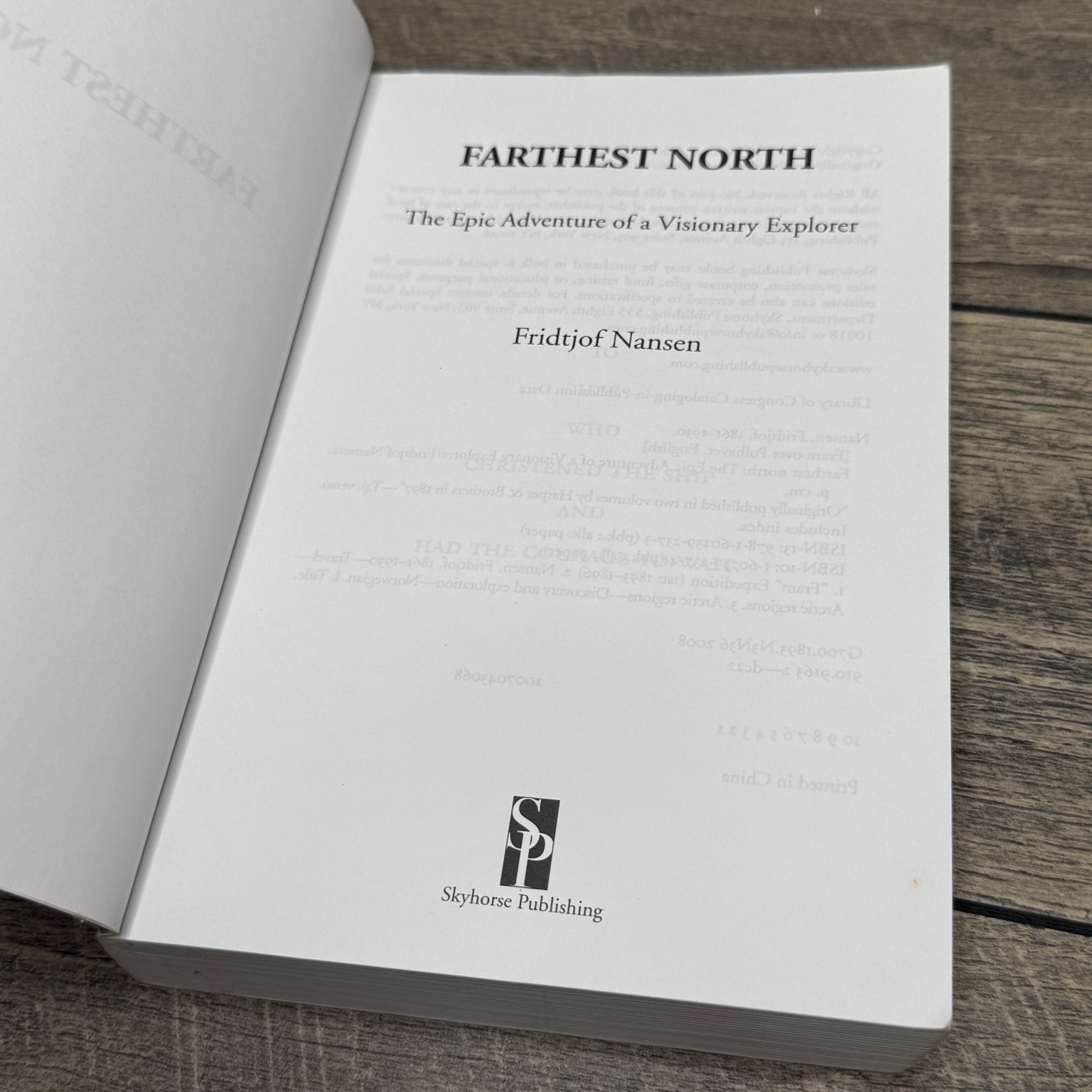 Farthest North Fridtjof Nansen 2008 Arctic Adventure Exploration Skyhorse PB