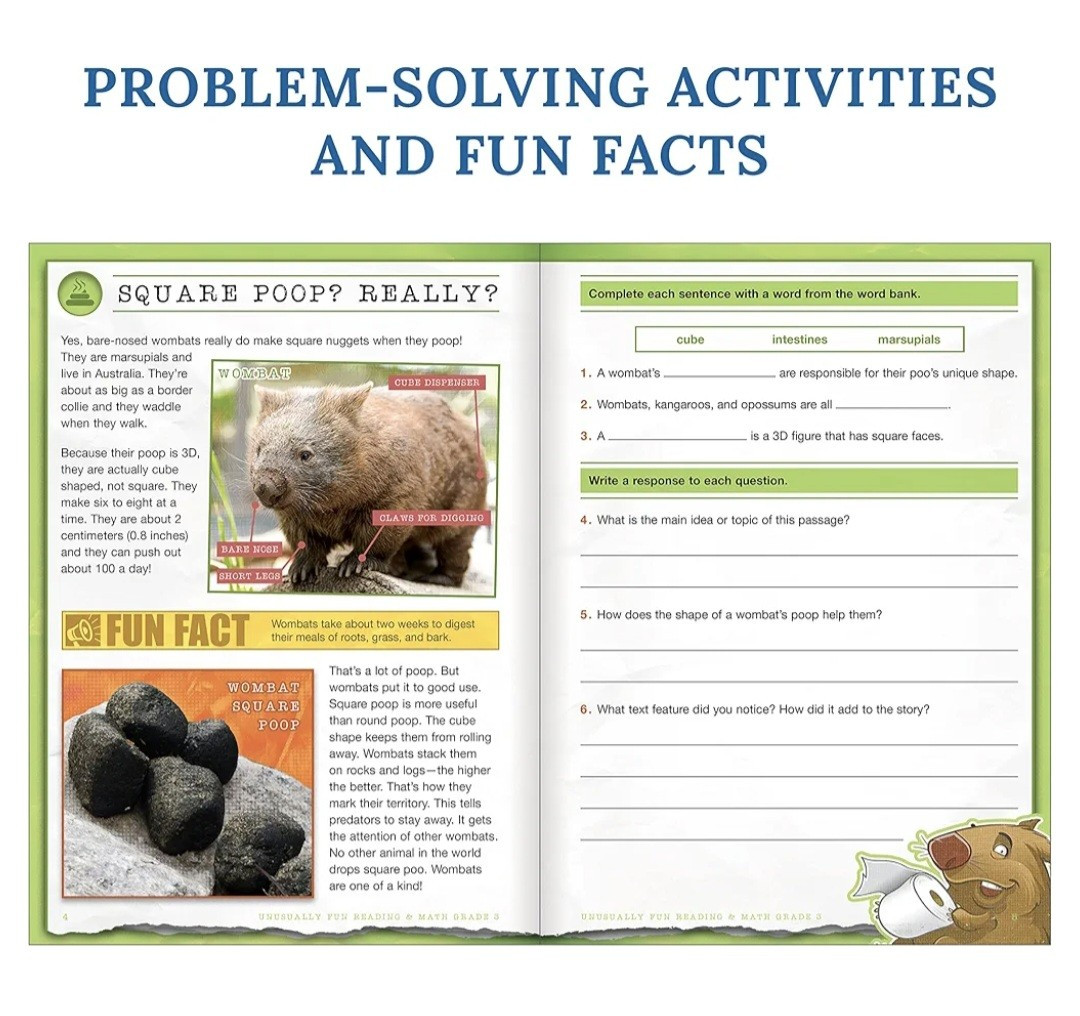 Unusually Fun Reading & Math Grade 3 Seriously Fun Topics to Teach Skills
