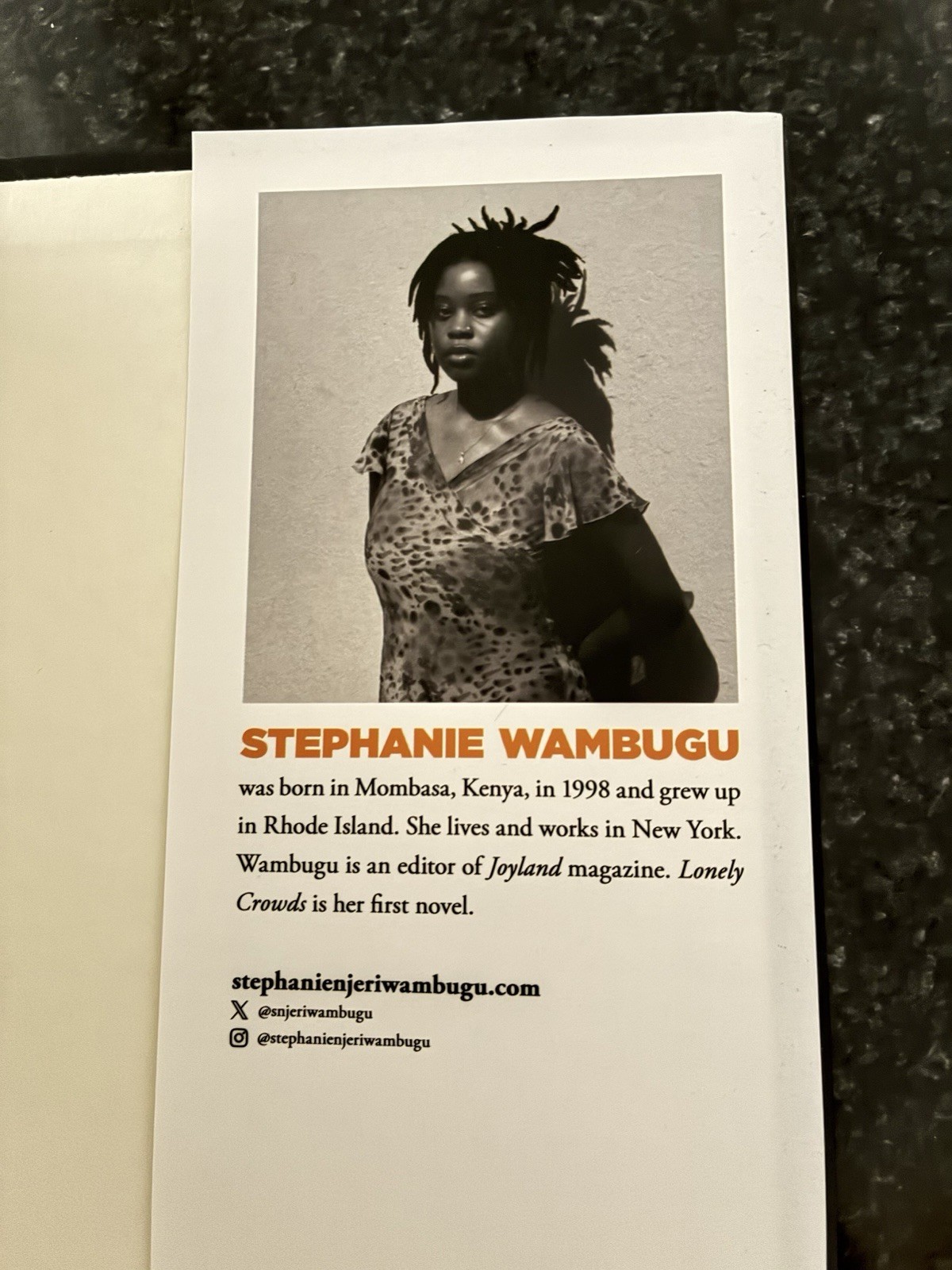 Lonely Crowds by Stephanie Wambugu: New Book – Hardback Signed Copy – Autograph