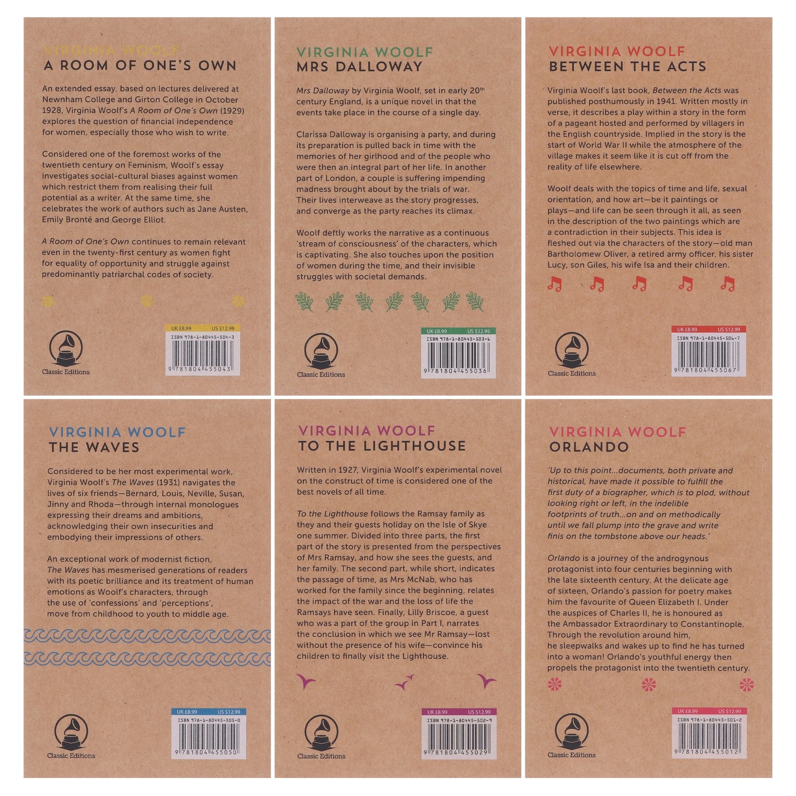 The Virginia Woolf Collection 6 Books Box Set – Fiction – Paperback