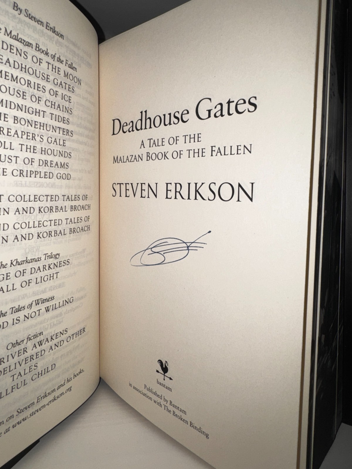 BROKEN BINDING Book 1-6 MALAZAN Book OfThe Fallen Steven Erikson SIGNED