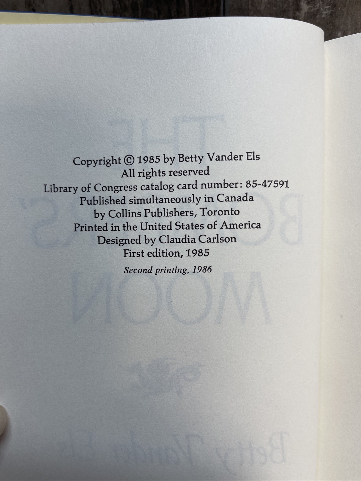 Vintage THE BOMBERS‘ MOON by Betty Vander Els Very Good Condition