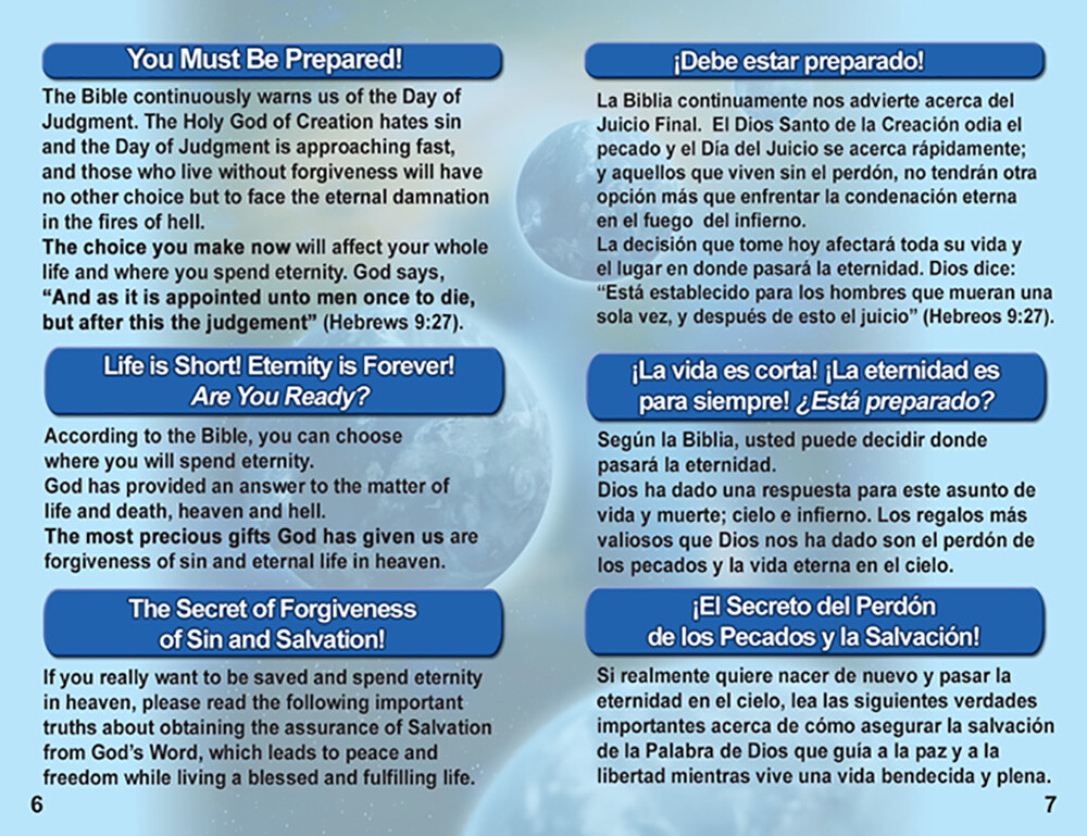 Bible Gospel Tracts: English/Spanish, Pack of 40 in 4 Covers, 20 Pages Each