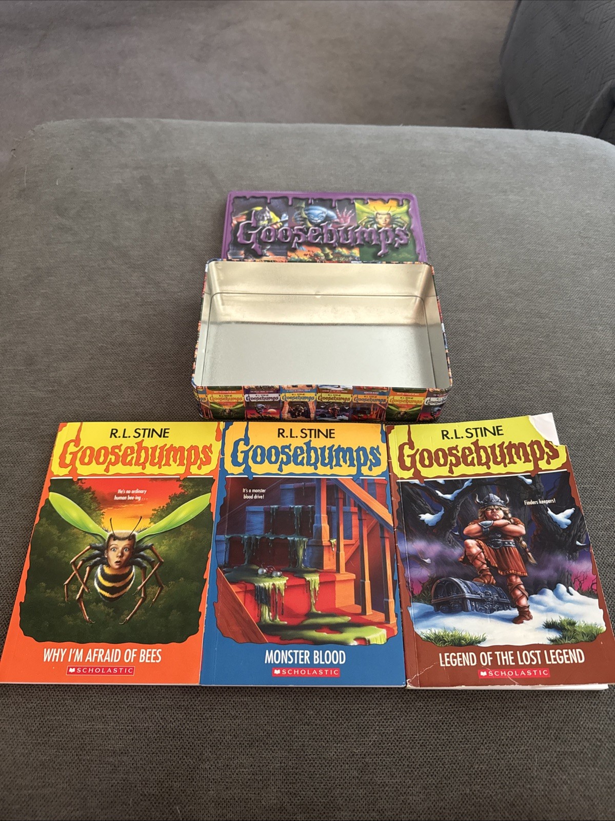 Goosebumps Books Tin Set 25th Anniversary Retro. 3 Of 5 Books Included.