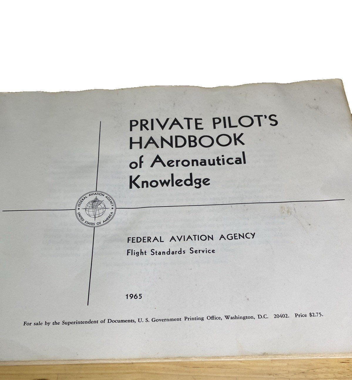 1965 Private Pilots Handbook AC 61-23 Aeronautical Knowledge 174 Pages Pre-owned