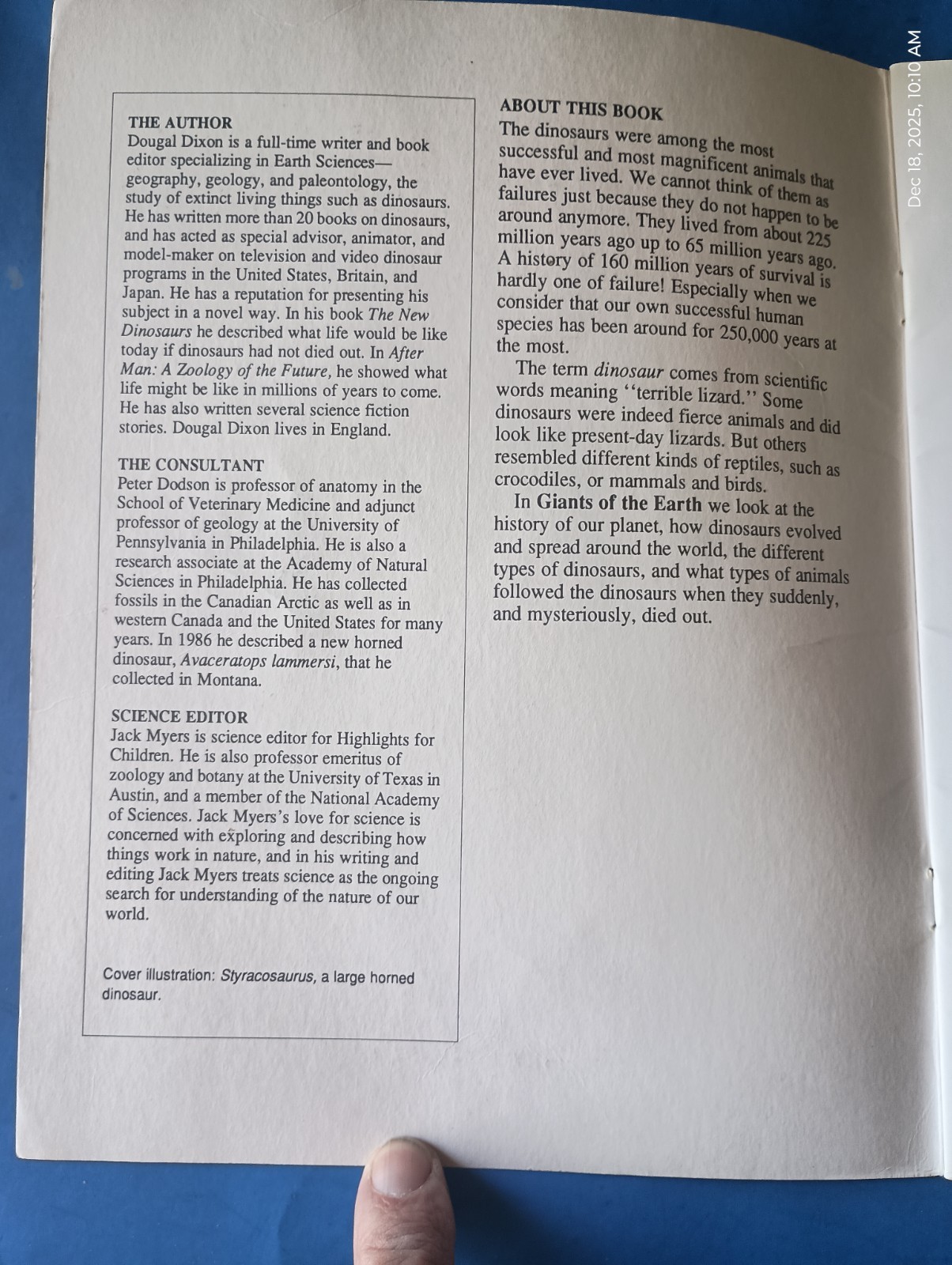 Dinosaurs, Giants of the Earth, 32 Pages, Dougal Dixon