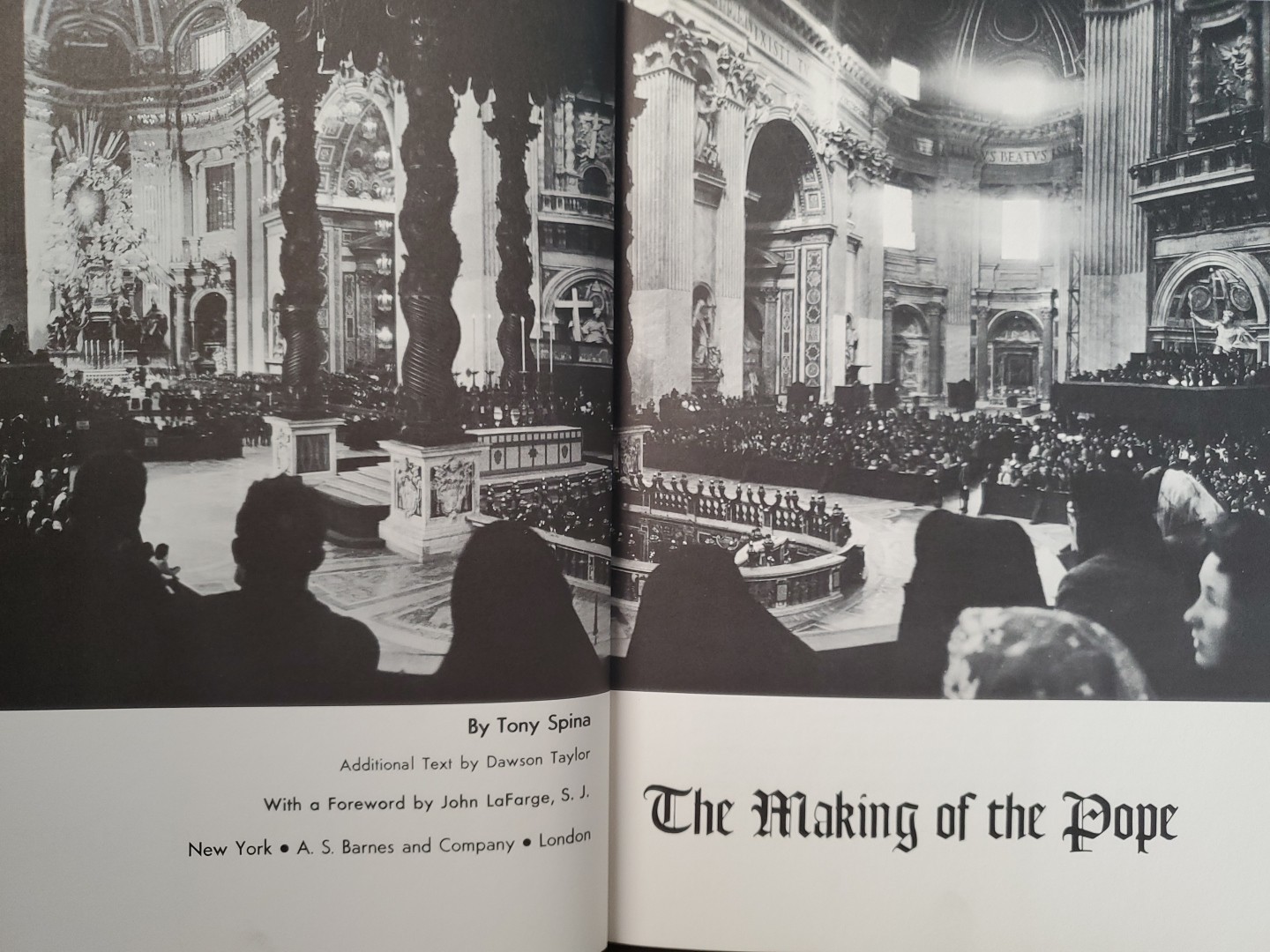 The Making of the Pope Tony Spina 1962 HC Catholic Church Vatican Photo Book