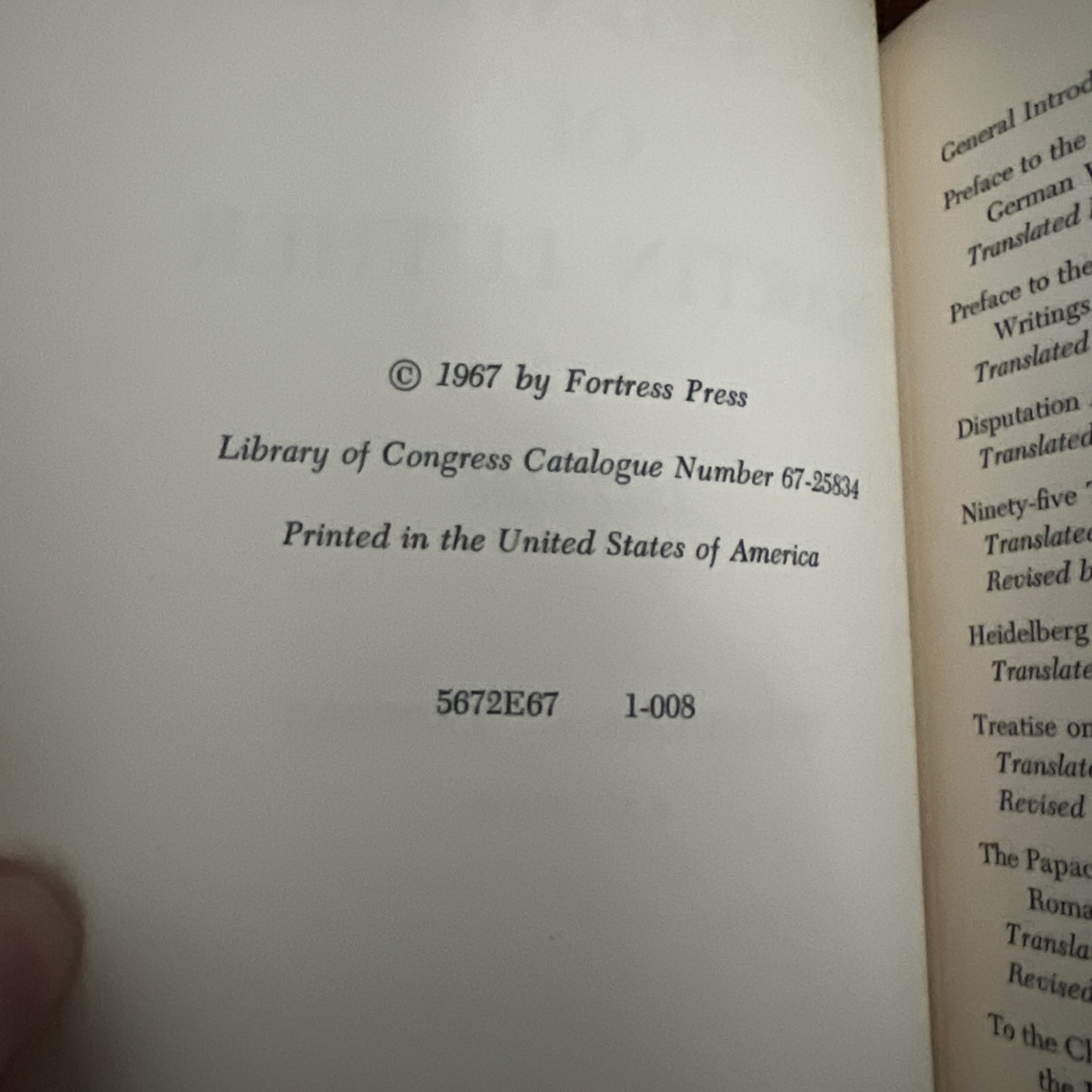 Vintage Selected Writings of Martin Luther 1517-1520 Paperback 1967