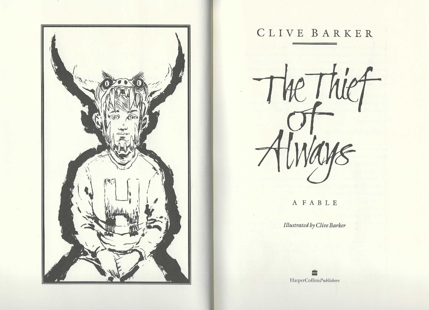 The Thief of Always A Fable 1992 Clive Barker vintage 1st Printing Hardcover VG
