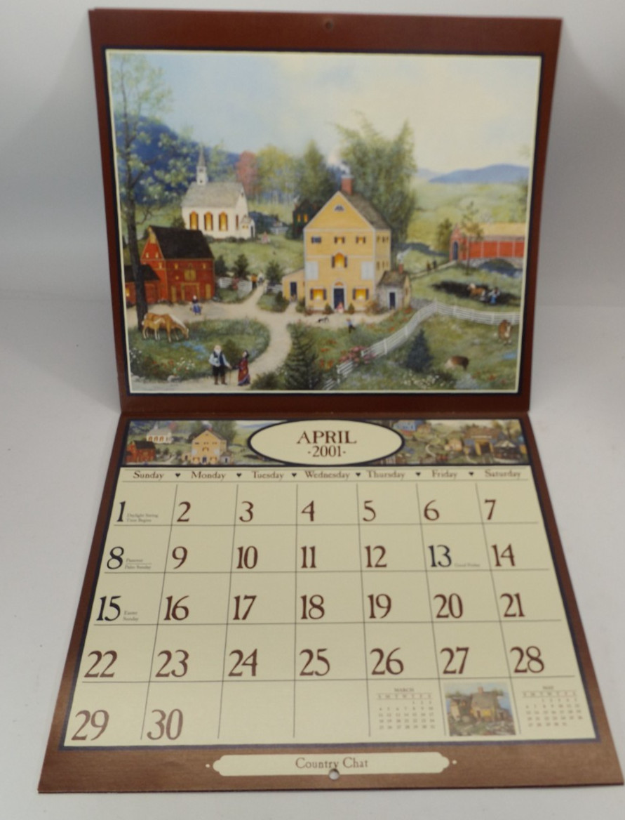 Calendar Lang Folk Art 2001 by Lang Inc. – Lang Holdings – See Description
