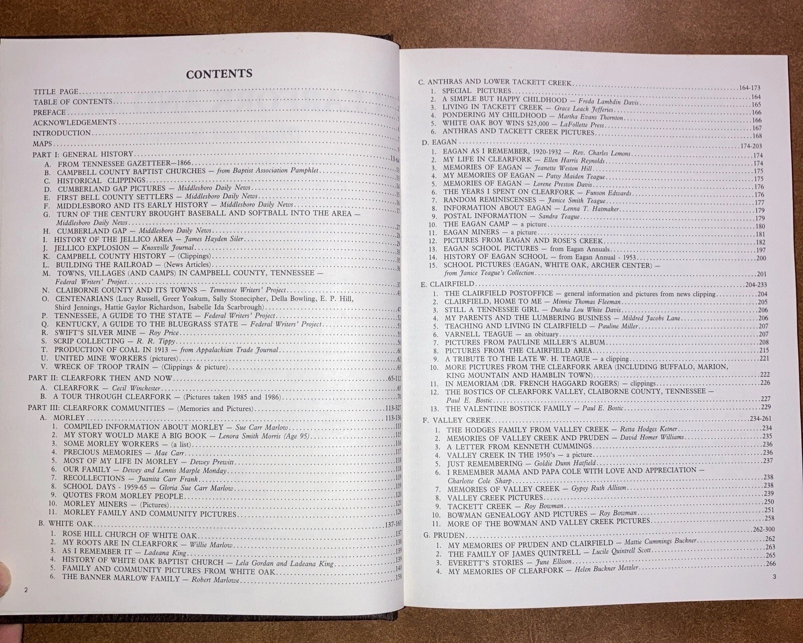Clearfork and More History and Memories HC Bonnie M Page 1986 Tennessee