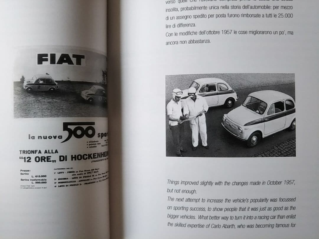 Fiat 500 History Book 2007 Alfa Romeo Ferrari Lancia Color 190pp Italian