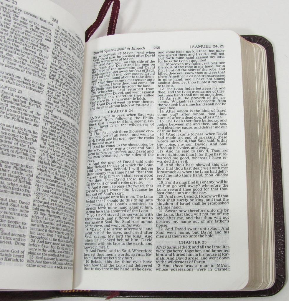 Nelson KJV The Smallest Holy Bible 104BG Burgundy Genuine Leather Box Magnifier