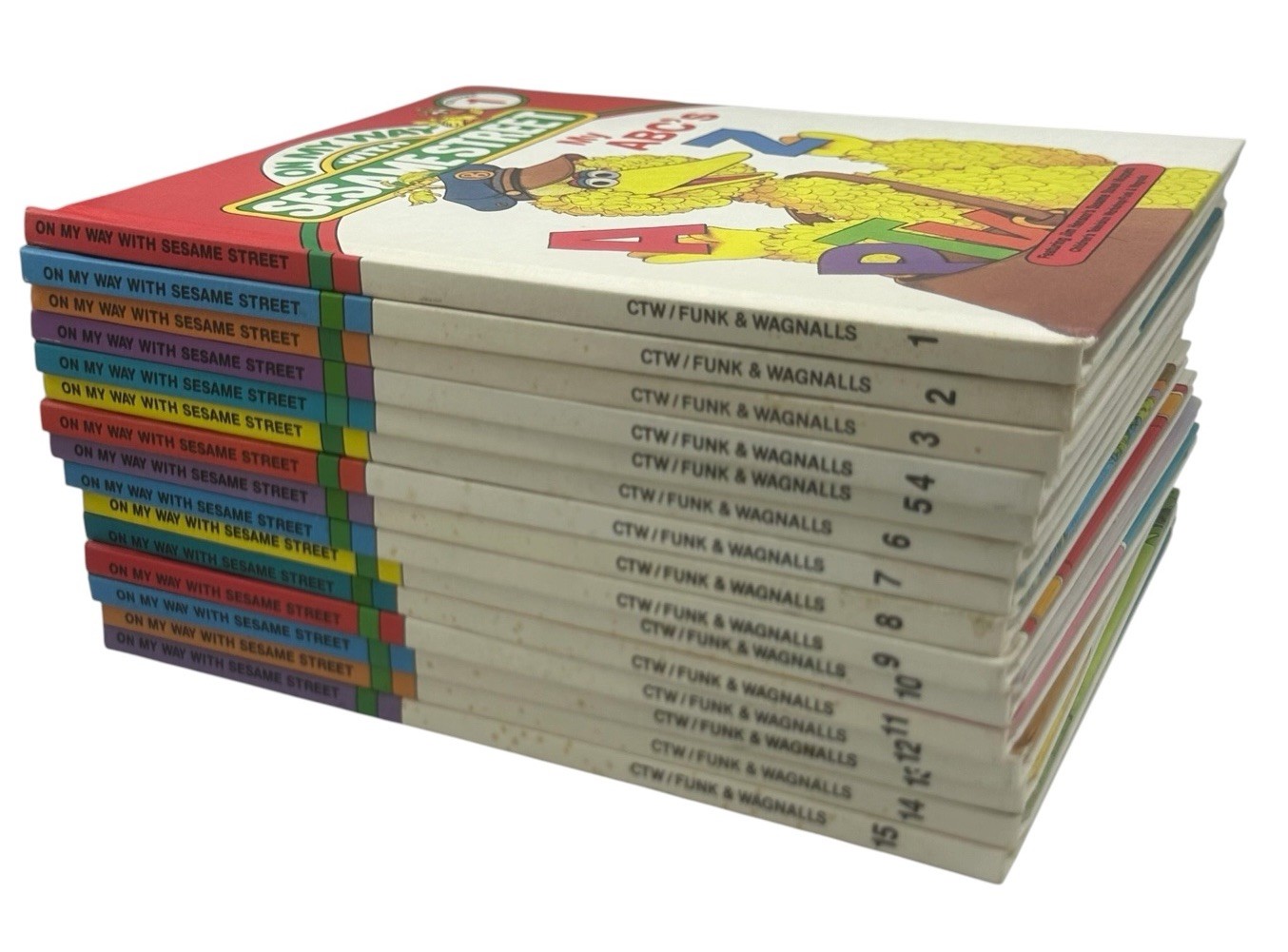 1989 On My Way With Sesame Street Books Complete Set 1-15 CTW Funk & Wagnalls
