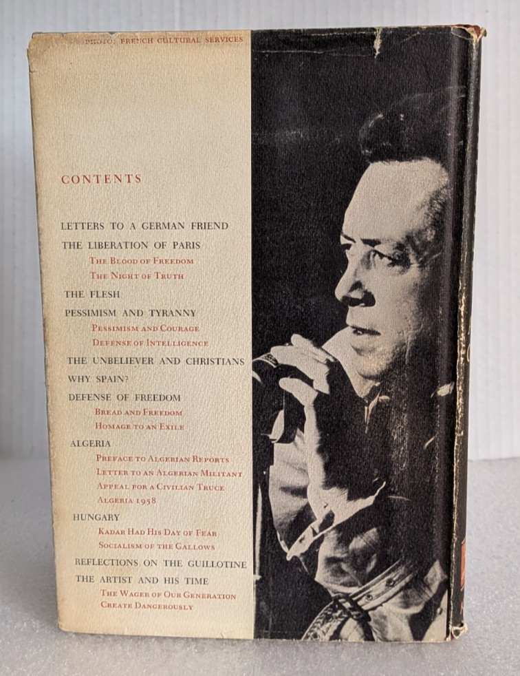 Resistance, Rebellion, and Death by Albert Camus HC/DJ 1961 1st Ed.
