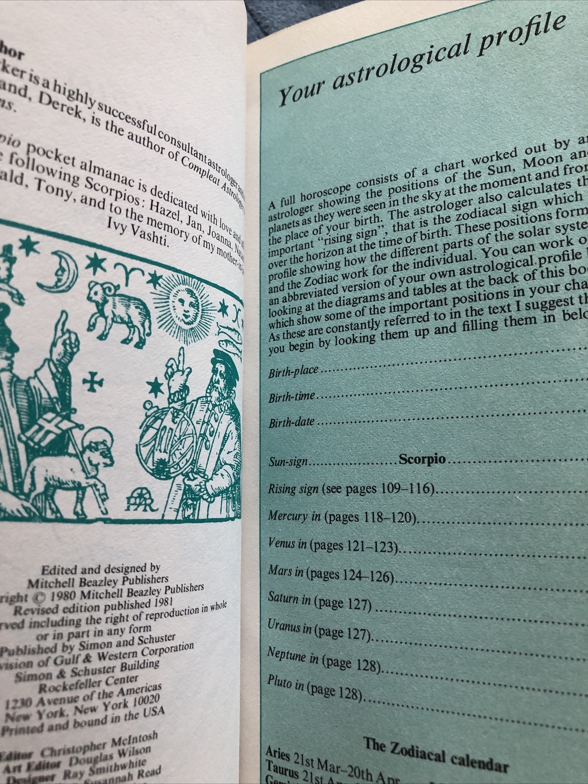 The Simon￼ and Schuster Pocket Guides to Astrology – Scorpio 1982 – Julia Parker