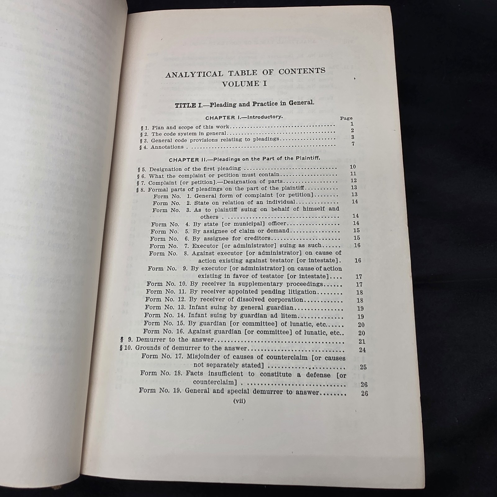 Antique 1911 Adjudicated Forms of Pleading and Practice By Jury Vol. 1 Law Book