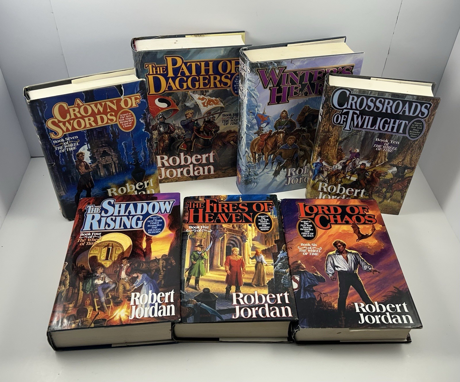 Lot of 7 HC Wheel of Time Books by Robert Jordan Volumes 4-10