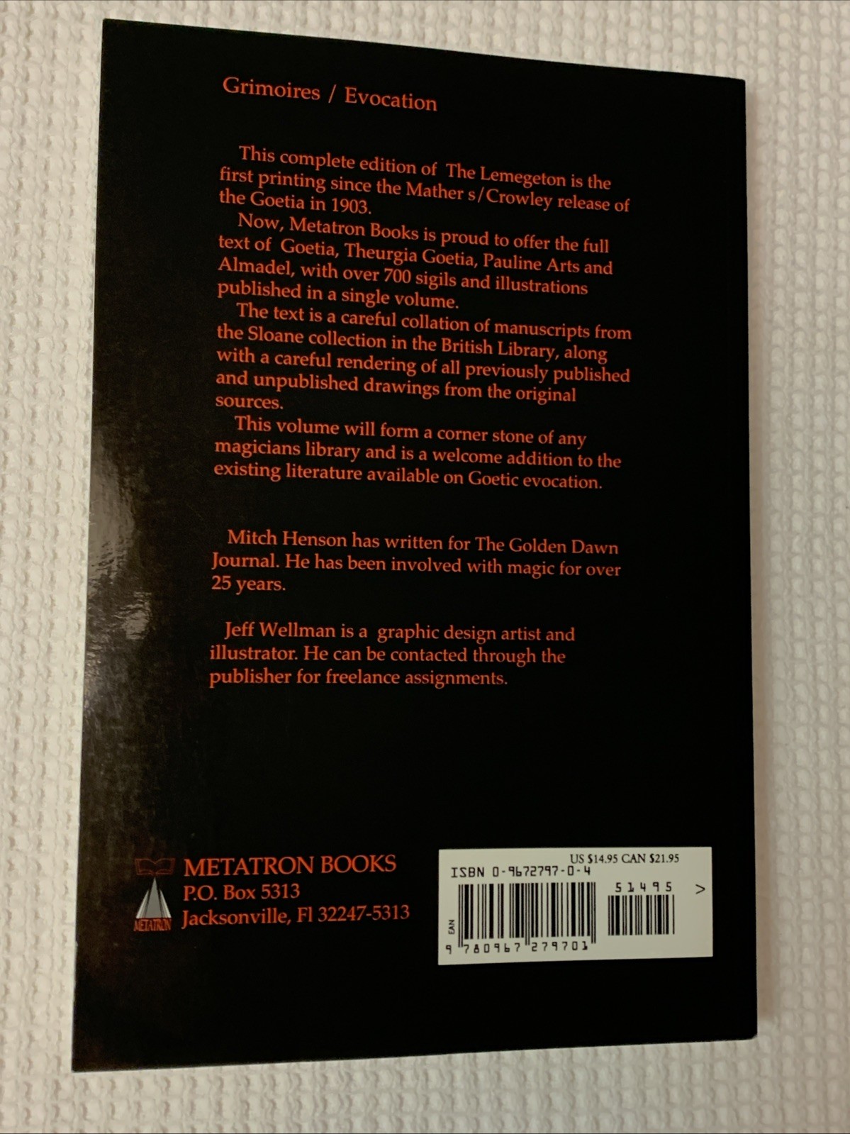 Lemegeton The Complete Lesser Key of Solomon Mitch Henson 1999 1st Edition PB