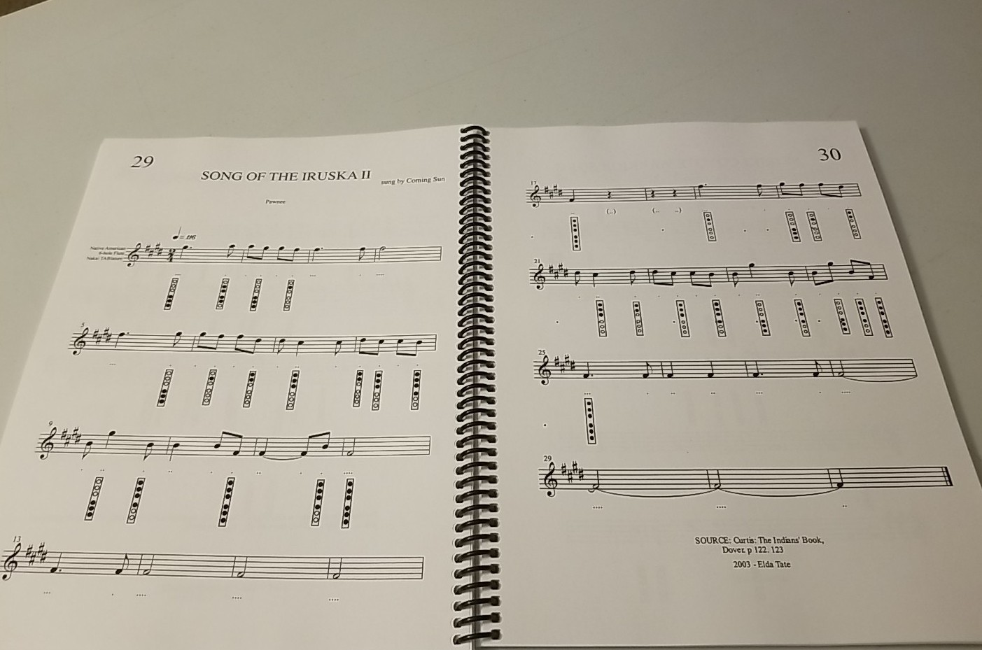 Native American Flute Song (Anishnaabe bbigon ngamwin) Spiral Paperback Music