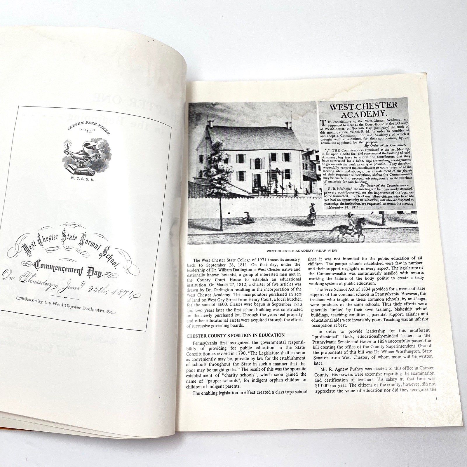 1971 Centennial History West Chester State College: Sturzebecker See Cpondition