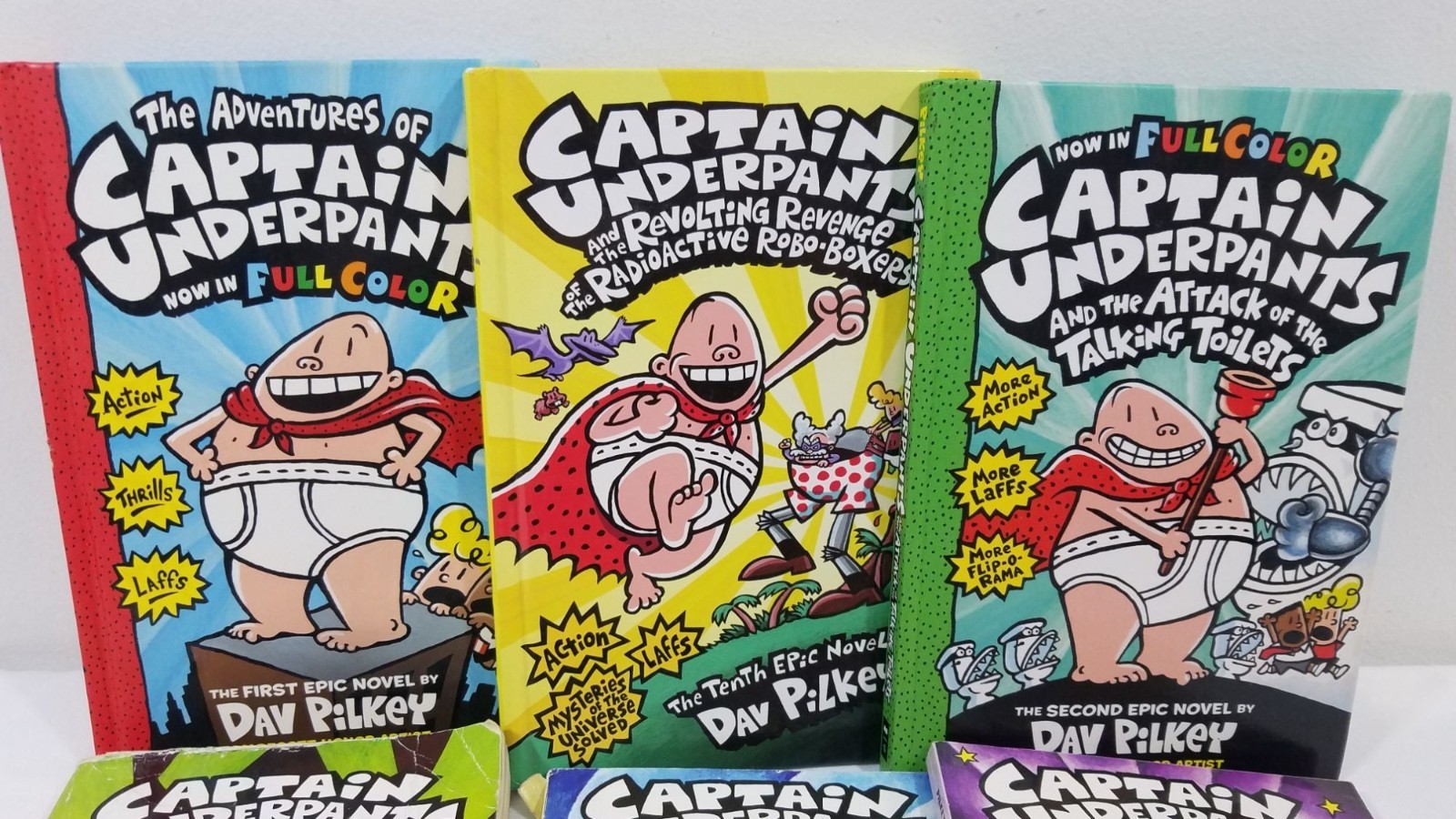 Captain Underpants & Dog Man Book Lot By Dav Pilkey 14 Books Mixed Titles