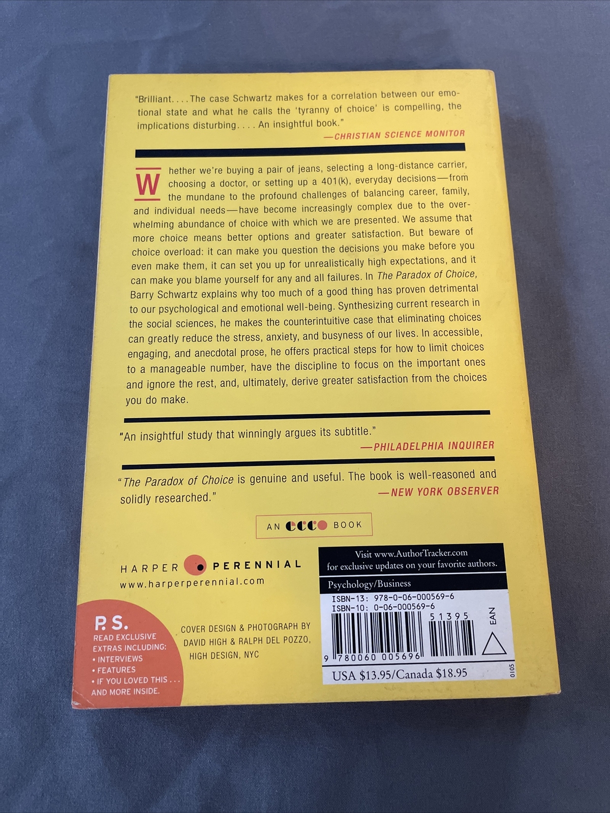 P. S. Ser.: The Paradox of Choice : Why More Is Less by Barry Schwartz (2005,…