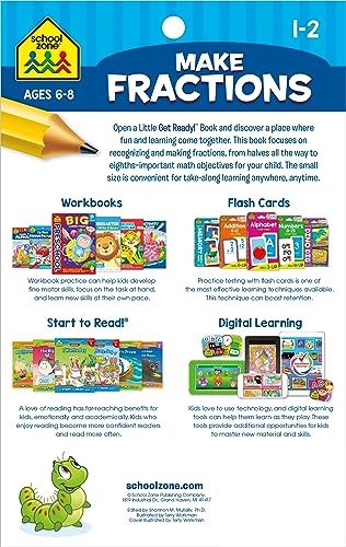 School Zone Make Fractions Workbook: 48 Pages, 1st Grade, 2nd Grade,…