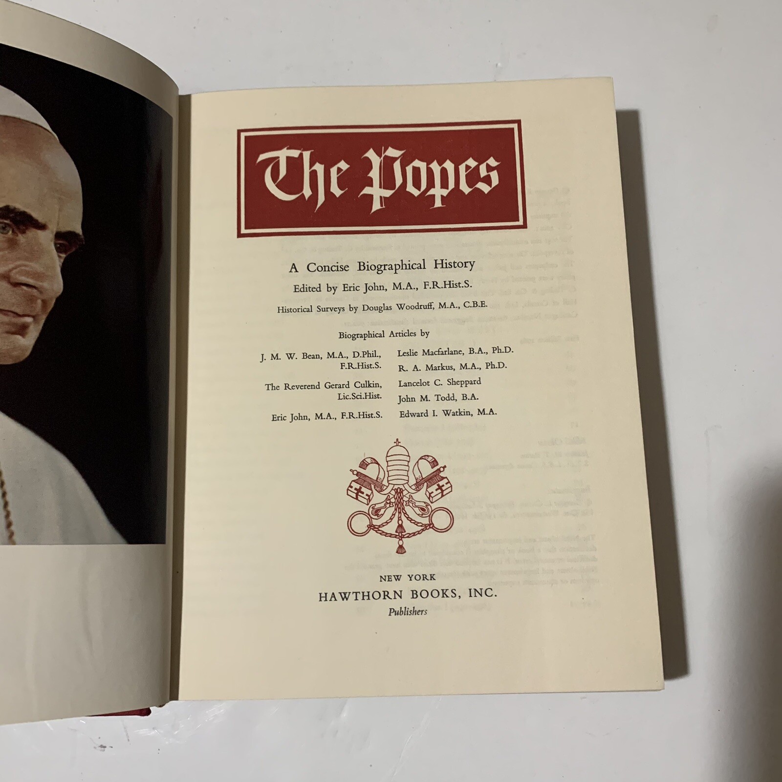The Popes a Concise Biographical History (First Edition 1964 With slip cover