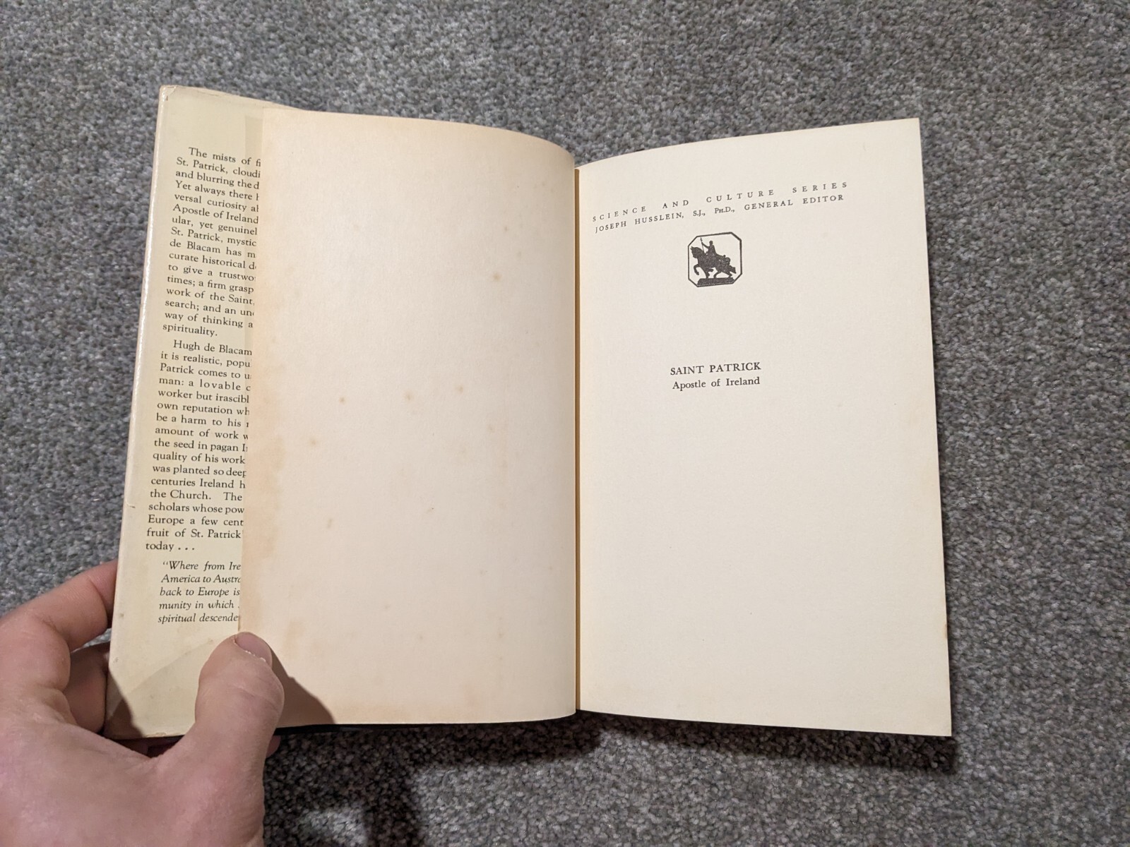 Saint Patrick Apostle Of Ireland Hugh De Blacam 1941 Bruce Publishing Company DJ