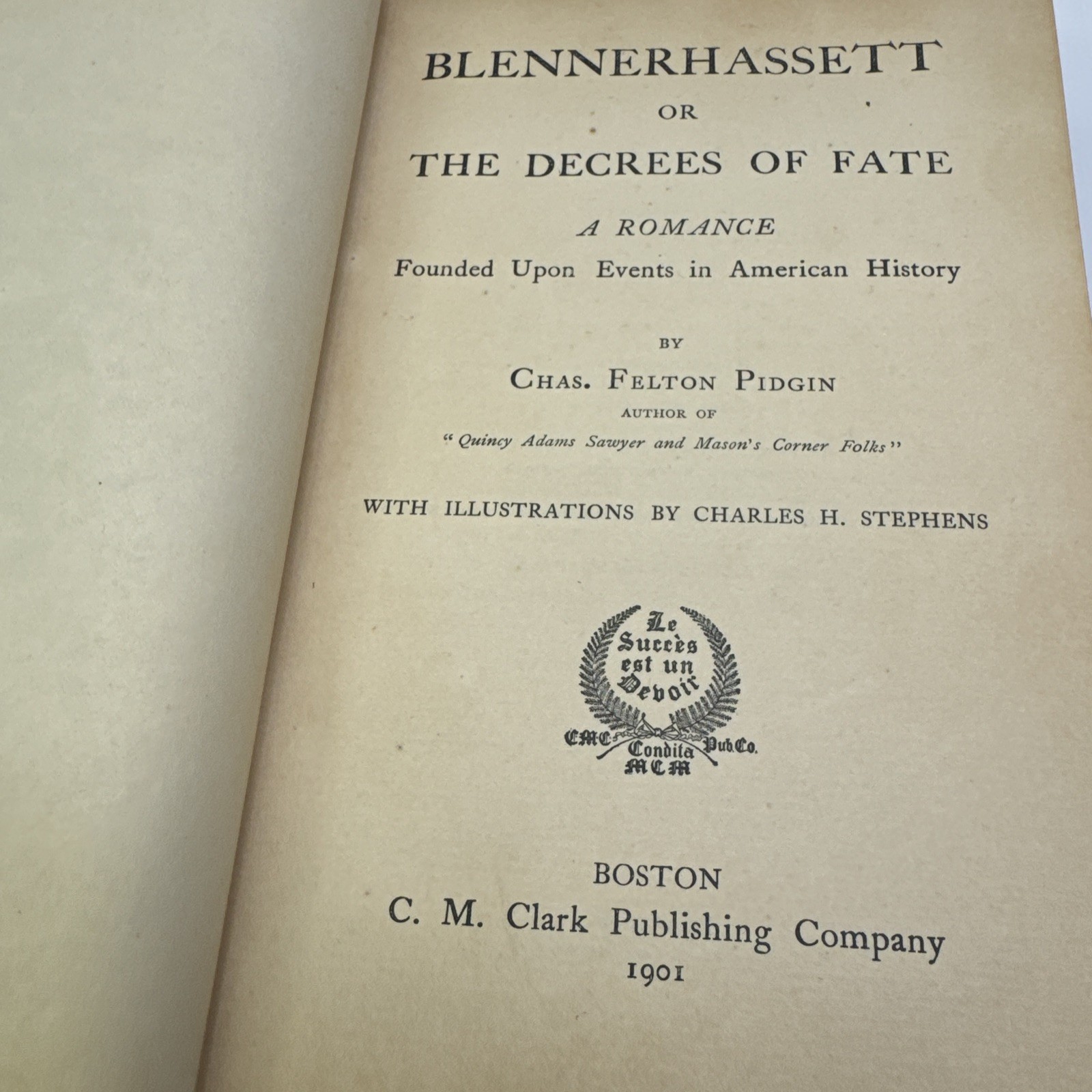 Blennerhassett Decrees of Fate Romance Charles Felton Pidgin 1901 Antique Novel