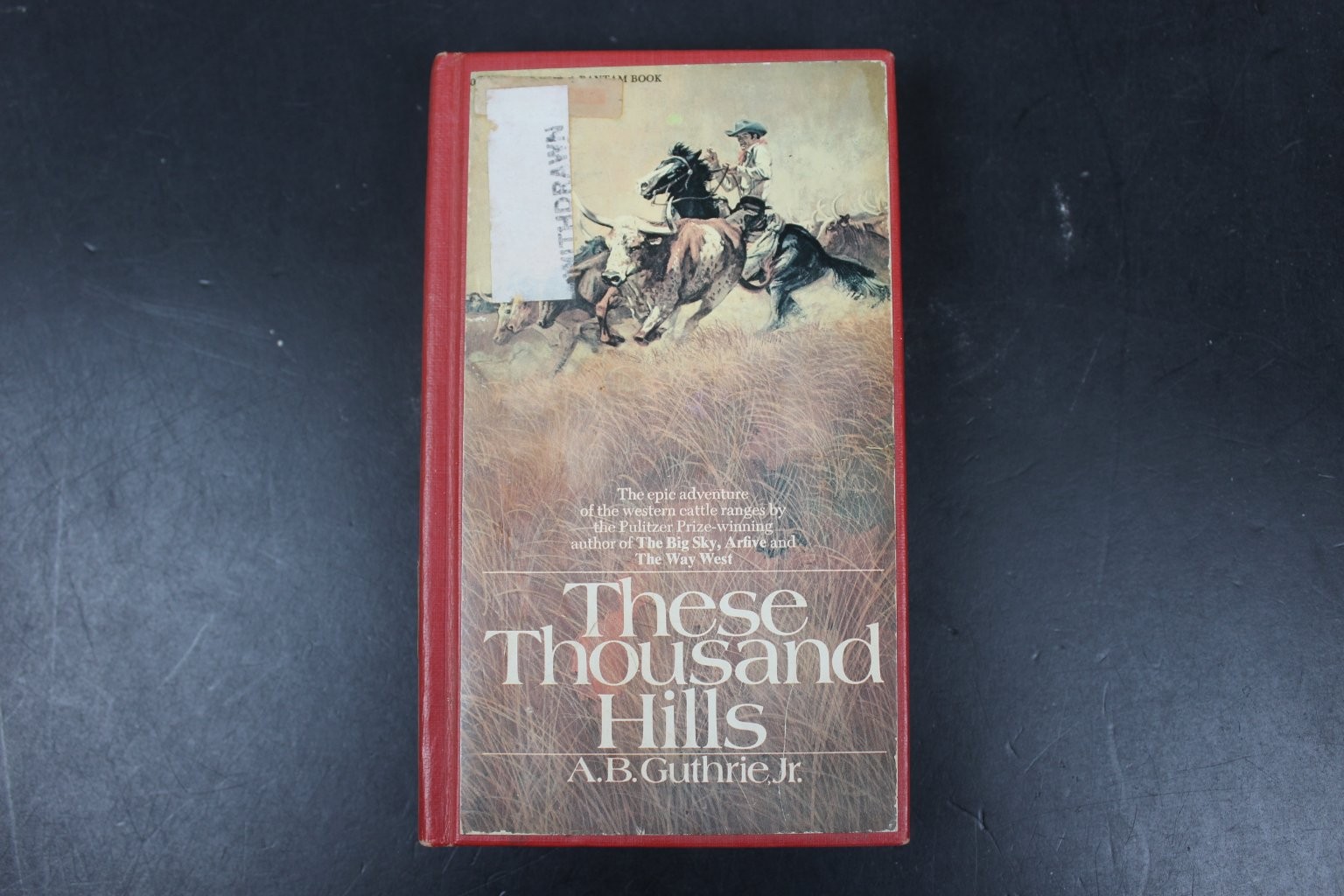 These Thousand Hills A.B. Guthrie Jr. 1976 Bantam Western Adventure Book HC