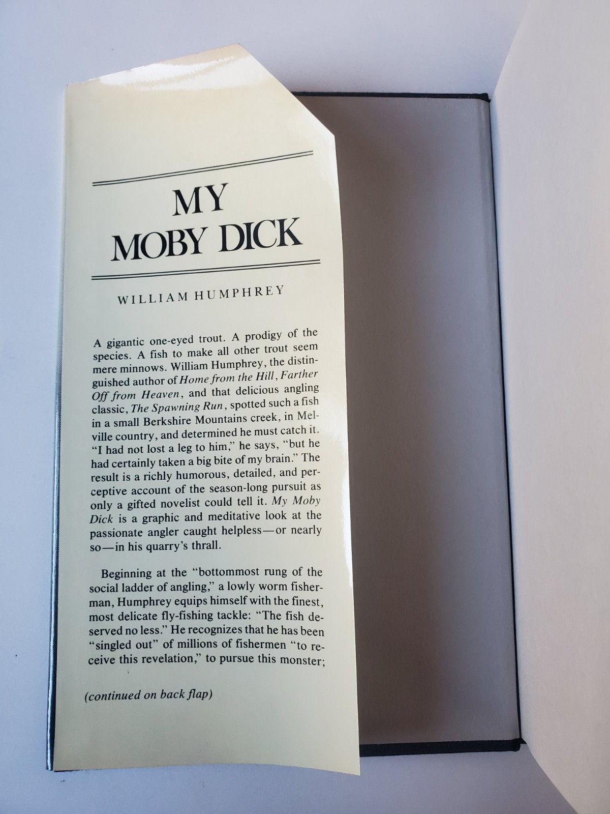 My Moby Dick by William Humphrey First Edition Hardcover 1978 Nick Lyons Books