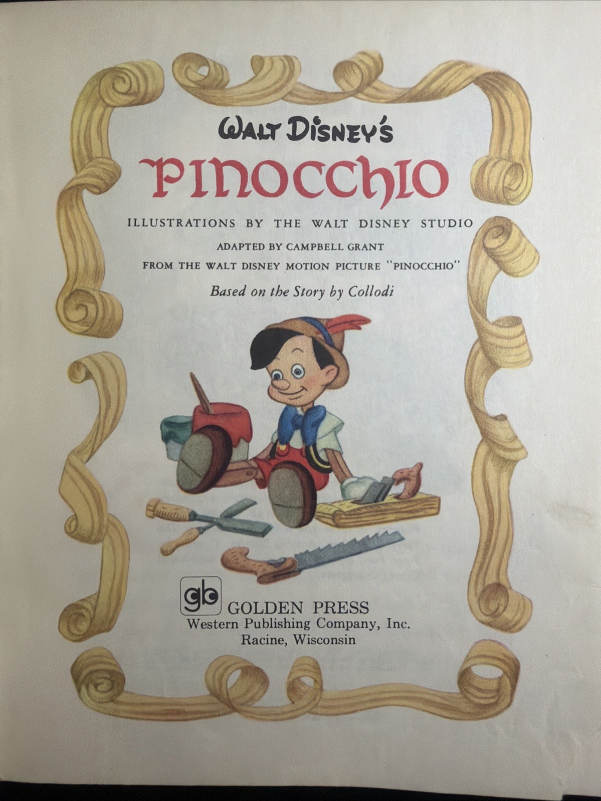 Vintage A Little Golden Book Disney’s Pinocchio 1978 .59 D100 #7471
