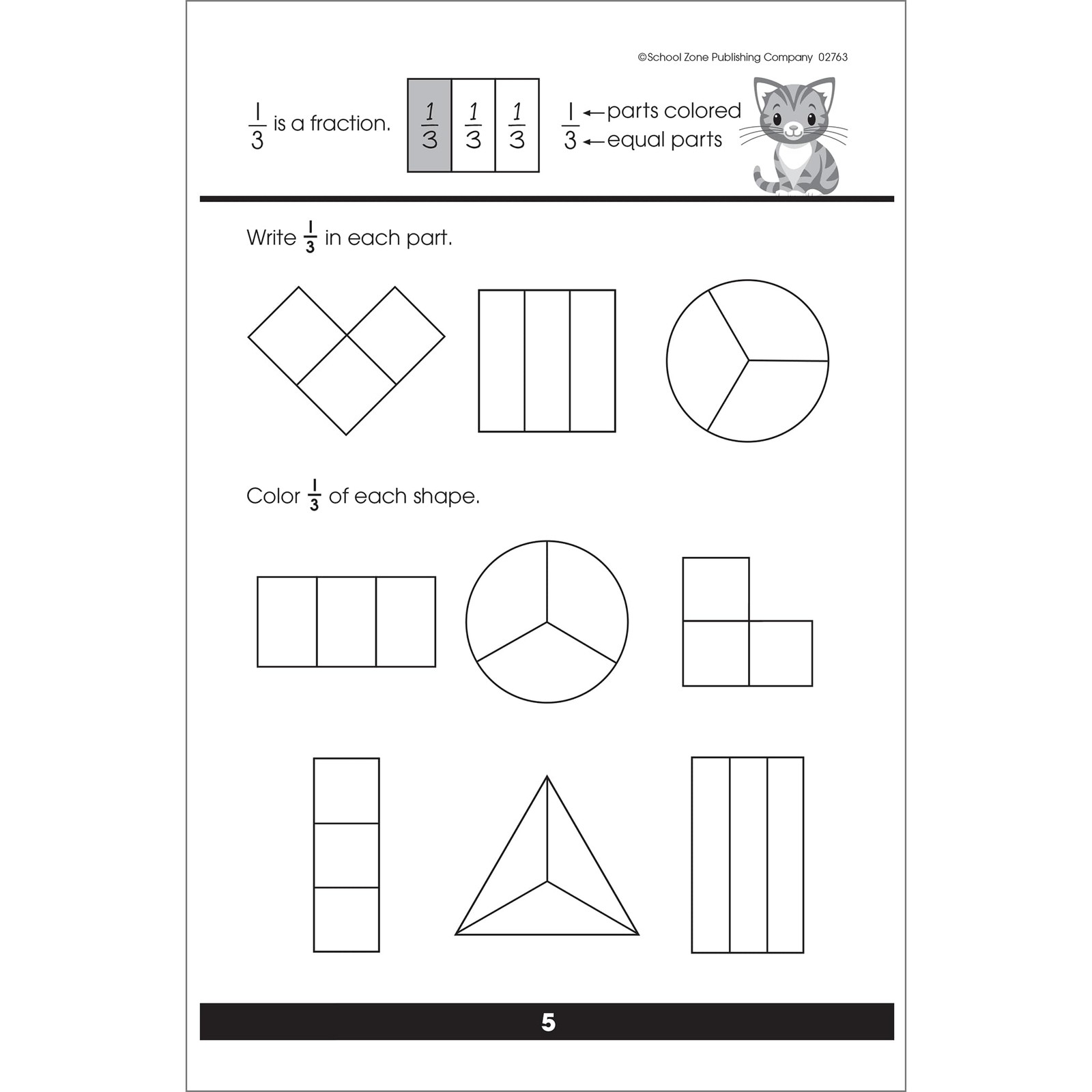 School Zone Make Fractions Workbook: 48 Pages, 1st Grade, 2nd Grade,…