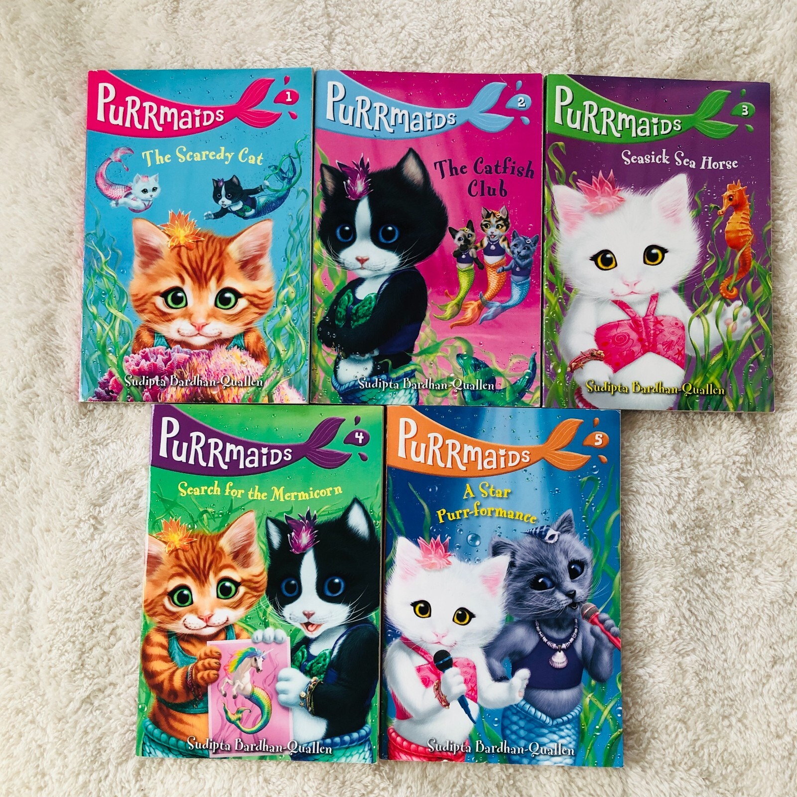 PURRMAIDS Series 5 PB Books (#1 – 5) by Sudipta Bardhan-Quallen Ages 6-9 years
