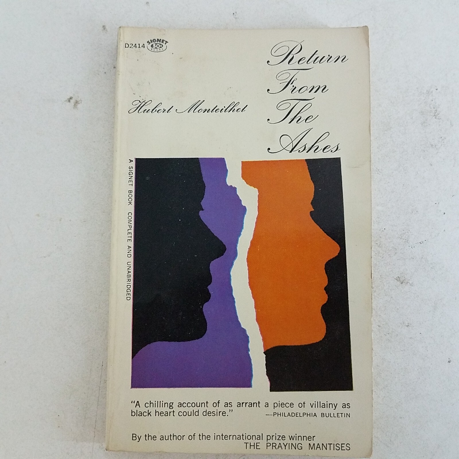 Return From The Ashes By Hubert Montielhet 1963 Simon And Schuster