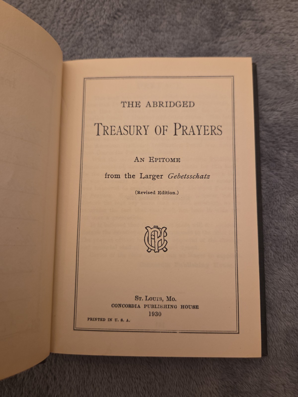 Abridged Treasury of Prayers : An Epitome from the Larger Gebetsschatz 1939