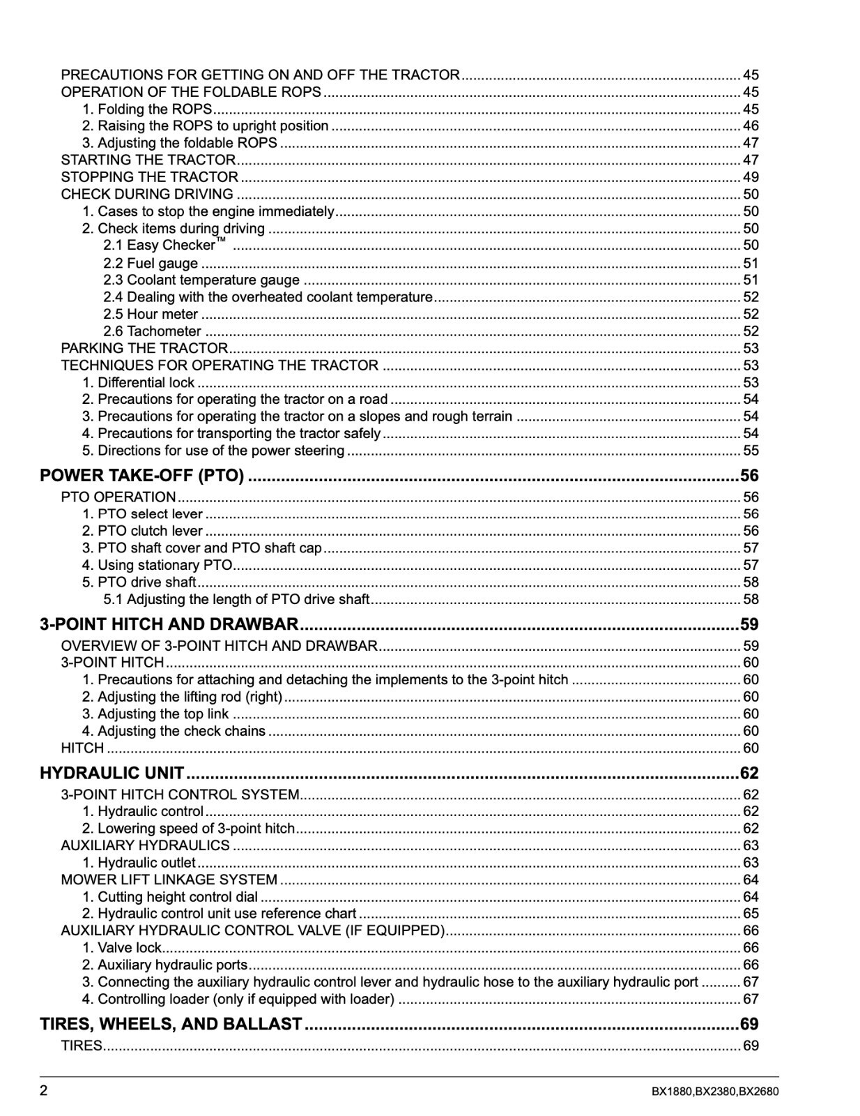 KUBOTA BX1880 BX2380 BX2680 Tractor Operators Manual (2022 Update) WIRE BINDING