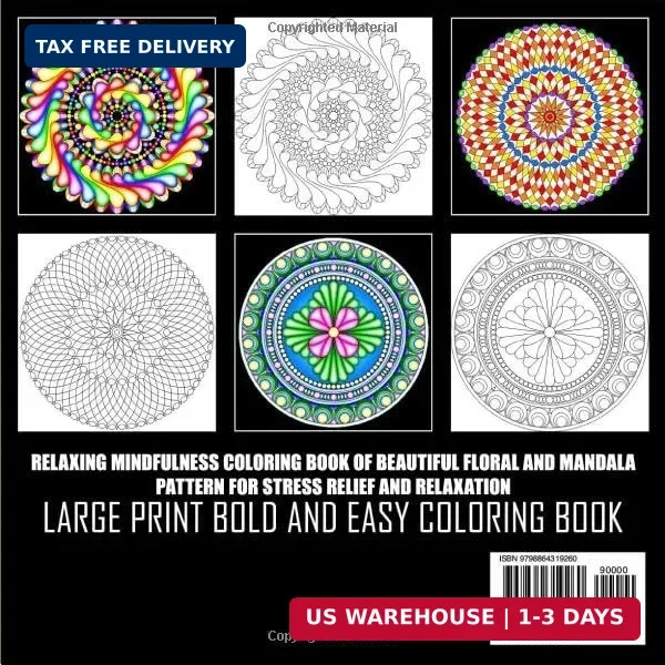 Large Print Mandalas Adult Coloring Book For Women: Relaxing Coloring Book for S