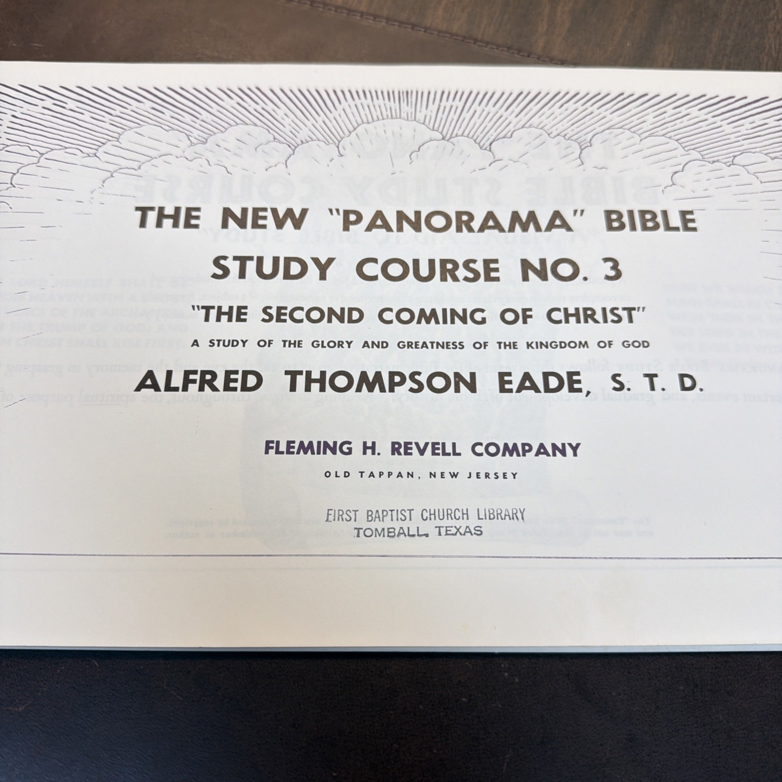 The Second Coming of Christ | Panorama Bible Study Course 3 |Alfred T. Eade 1966