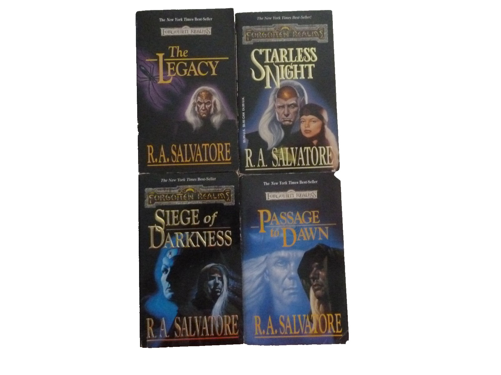 FOUR (4) R. A. SALVATORE box set MMpaperback in Drizzt series:Legacy of the Drow