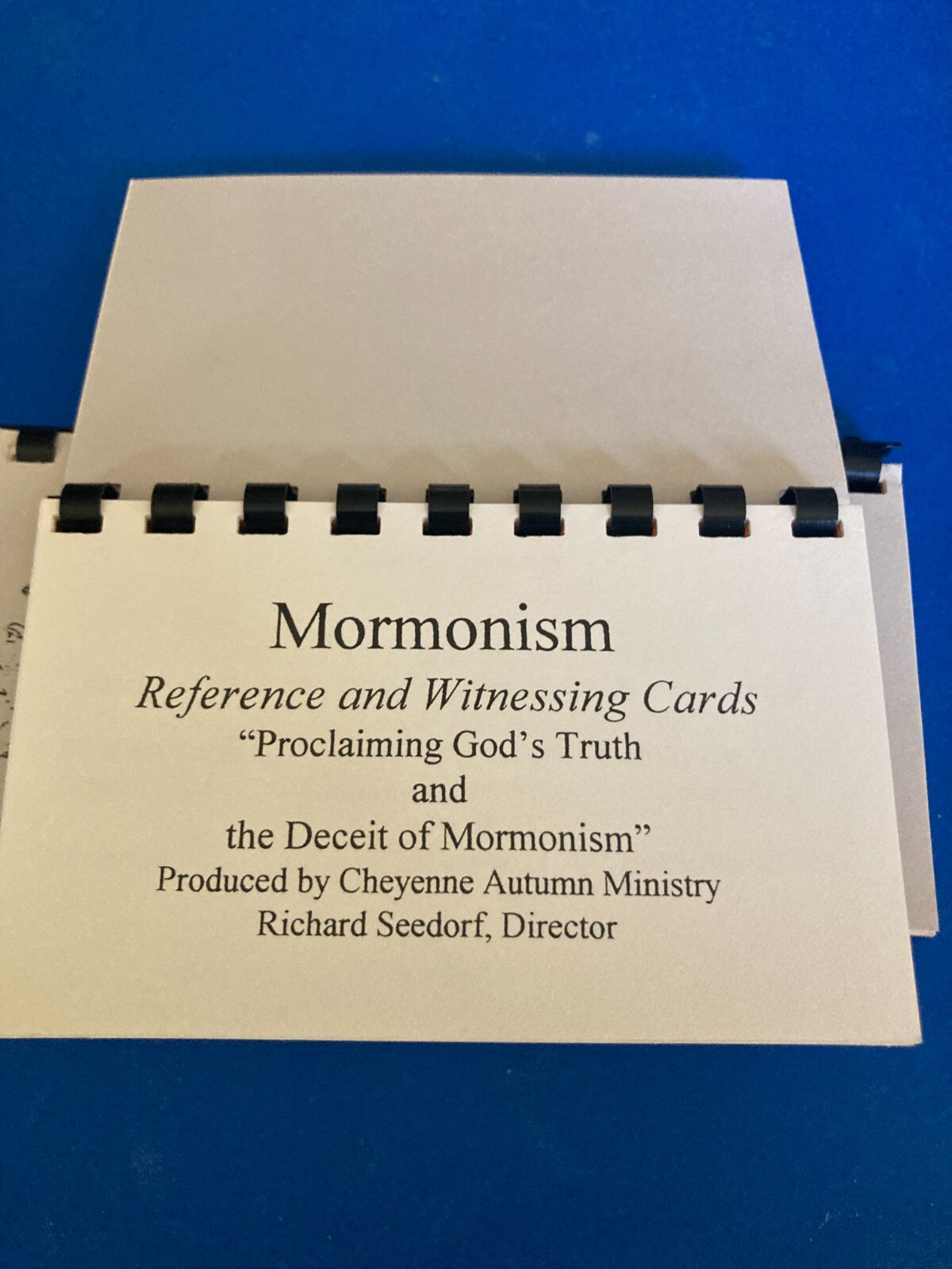 MORMONISM REFERENCE AND WITNESSING CARDS FROM CHEYENNE AUTUMN MINISTRY