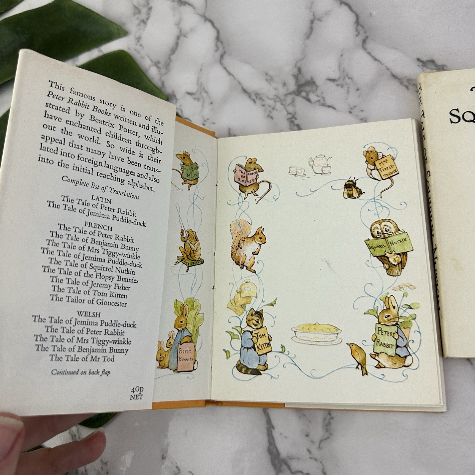 Beatrix Potter Vintage Hardcover Book Lot of 2 F Warne Co Tailor Squirrel Nutkin